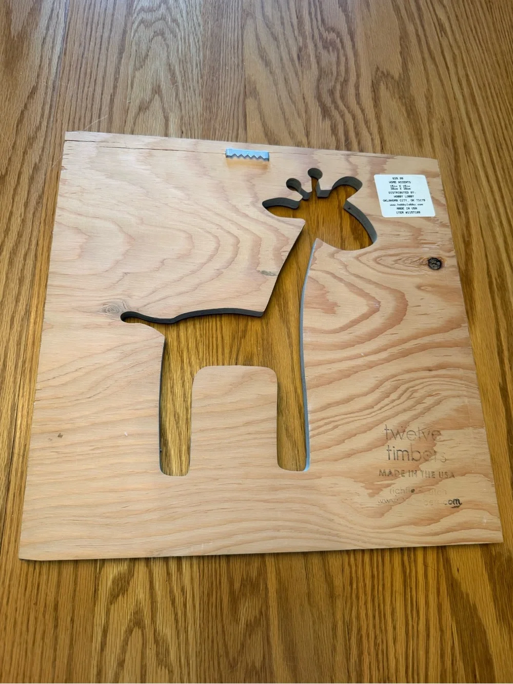 Set of 3 Giraffe and Owl Wall Art Pieces